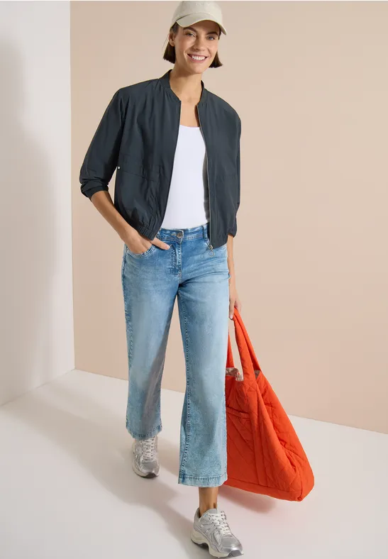 Effen blouson met ritssluiting