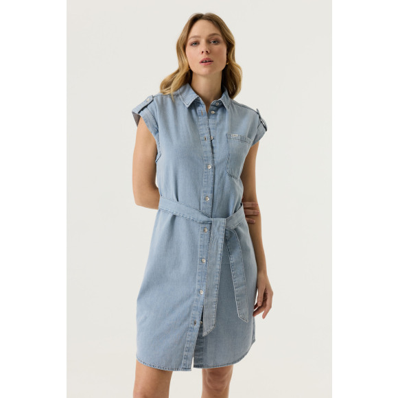 Garcia - Blauw | unisex | Jurk | Blauw | L | regular | Kamst mode