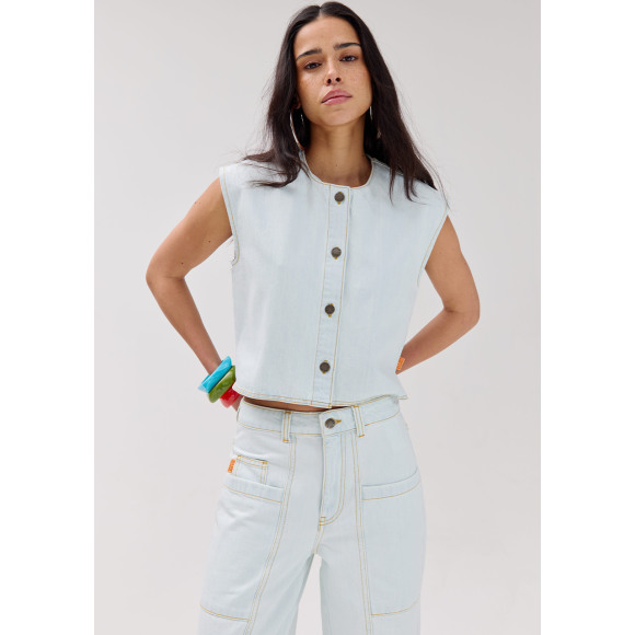 Harper & Yve - Blauw | Dames | Gilet | Blauw | XL | regular | Kamst mode