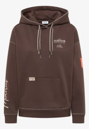 Alternative view of Hoodie met decoratieve stiksels
