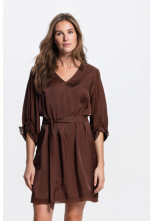 Jansen Amsterdam - Bruin | Dames | Jurk | Bruin | 44 | regular | Kamst mode