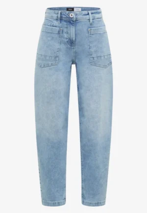 Alternative view of Jeans met rechte pijpen en opgezette zakken