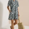 Knielange jurk met zebraprint