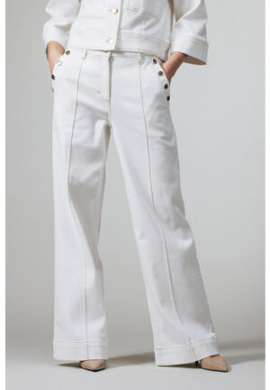 Label Dot - Wit | Dames | Broek | Wit | 42 | regular | Kamst mode