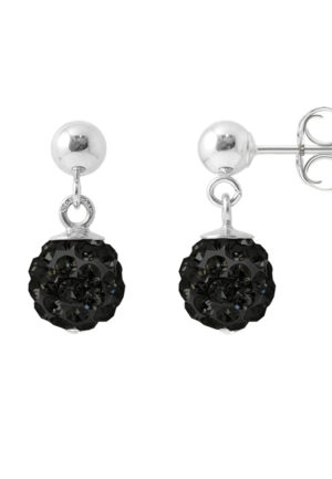 Black Crystal Sferen Hangers 6 mm Silver 925 - Pure Crystal