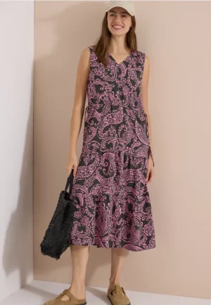 Midijurk met V-hals en print
