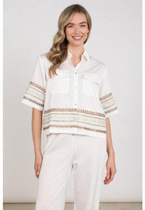 Nukus - Wit | Dames | Blouse | Wit | M | regular | Kamst mode