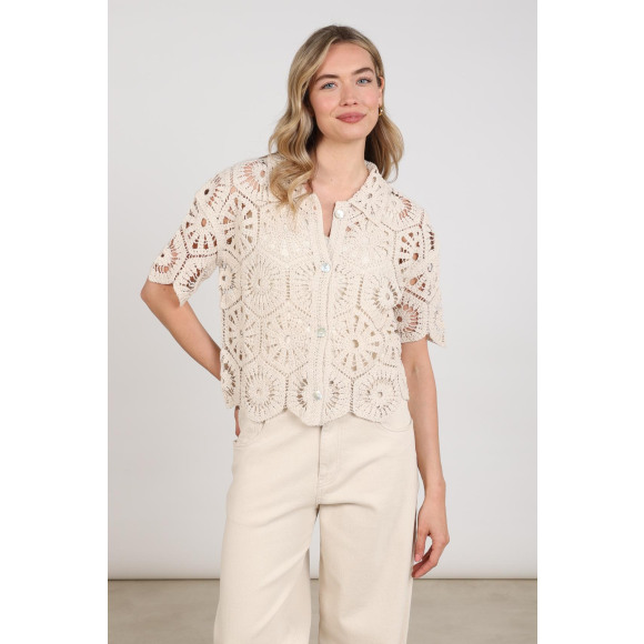 Nukus - Beige | Dames | Vest | Beige | L | regular | Kamst mode