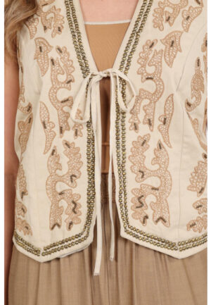 Nukus - Beige | Dames | Gilet | Beige | XS | regular | Kamst mode