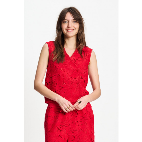 Pom Amsterdam - Rood | Dames | Gilet | Rood | 42 | regular | Kamst mode