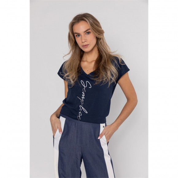 Poools - Blauw | Dames | Top | Blauw | 42 | regular | Kamst mode