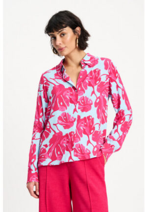 Pom Amsterdam - Blauw | Dames | Blouse | Blauw | 42 | regular | Kamst mode