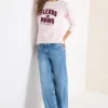 Shirt met 3/4 mouwen en Wording Artwork