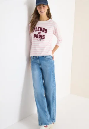 Shirt met 3/4 mouwen en Wording Artwork