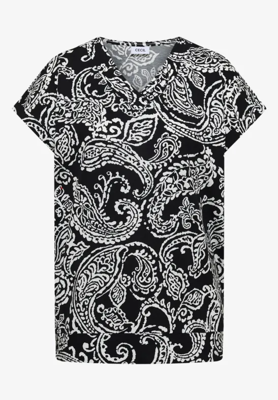 Shirt met V-hals en print - Afbeelding 2