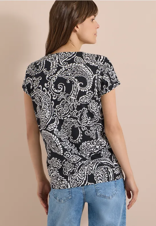 Shirt met V-hals en print - Afbeelding 3