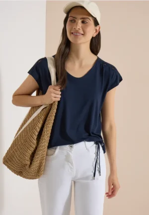 Shirt met afhangende schouders en uitgesneden detail