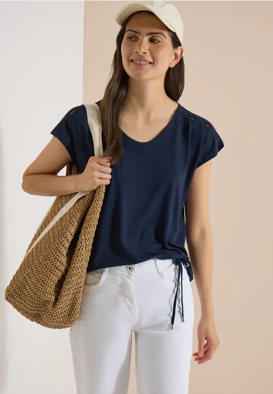 Shirt met afhangende schouders en uitgesneden detail