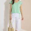 Shirt met afhangende schouders en uitsnijding