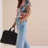 Shirt met rimpels en print