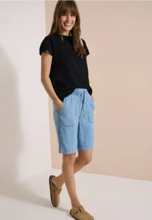 Shirt met rimpels in effen kleur