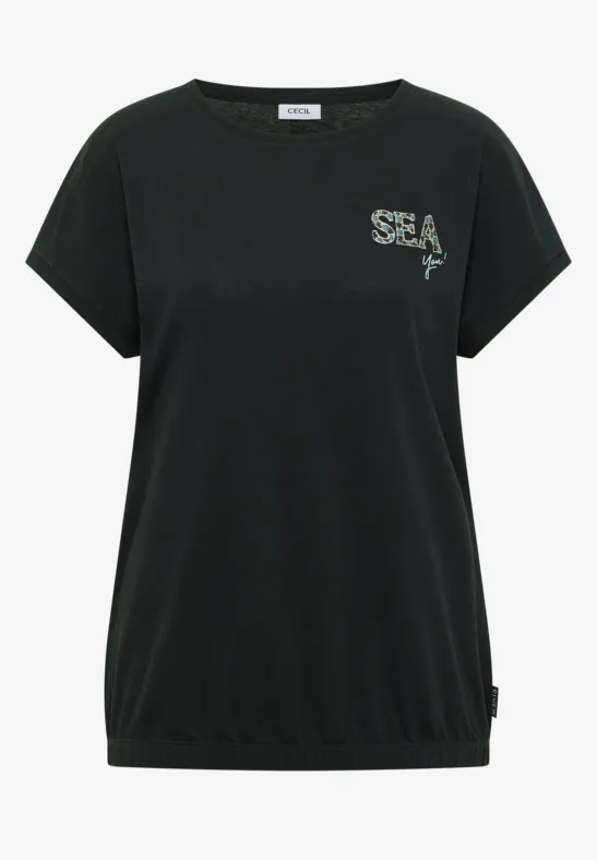 Shirt met ronde hals en borduursel - Afbeelding 2