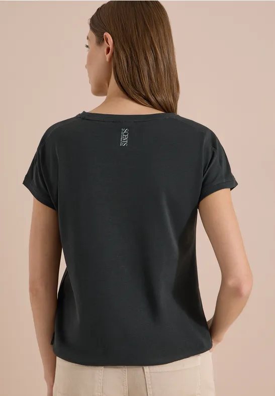 Shirt met ronde hals en borduursel - Afbeelding 3