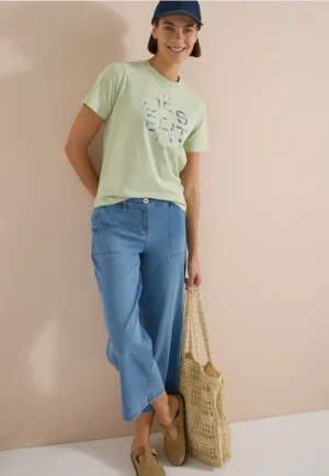 Shirt met ronde hals en opdruk aan de voorkant