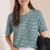 Shirt met textuur en strepen