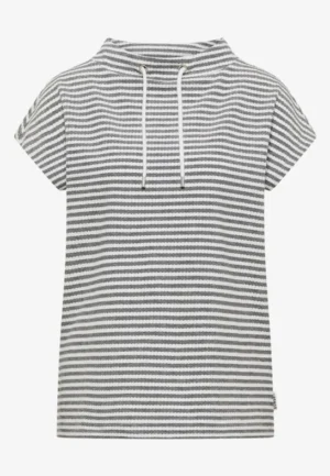 Alternative view of Shirt met trechterhals en strepen