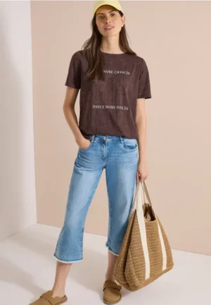 Shirt met uitgebleekt effect