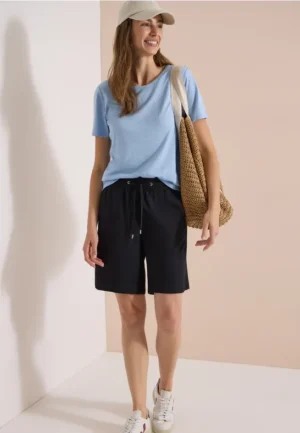 Shorts met High Waist en Wide Leg pijpen in een Loose Fit pasvorm
