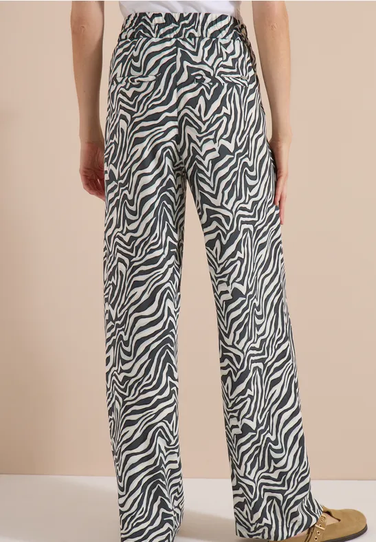 Straight Leg broek met zebraprint - Afbeelding 3