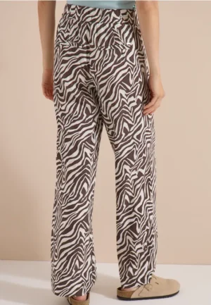 Straight Leg broek met zebraprint