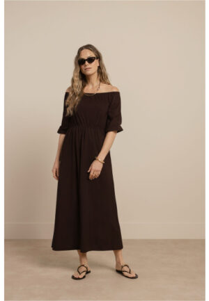 Studio Anneloes - Bruin | Dames | Jurk | Bruin | S | regular | Kamst mode