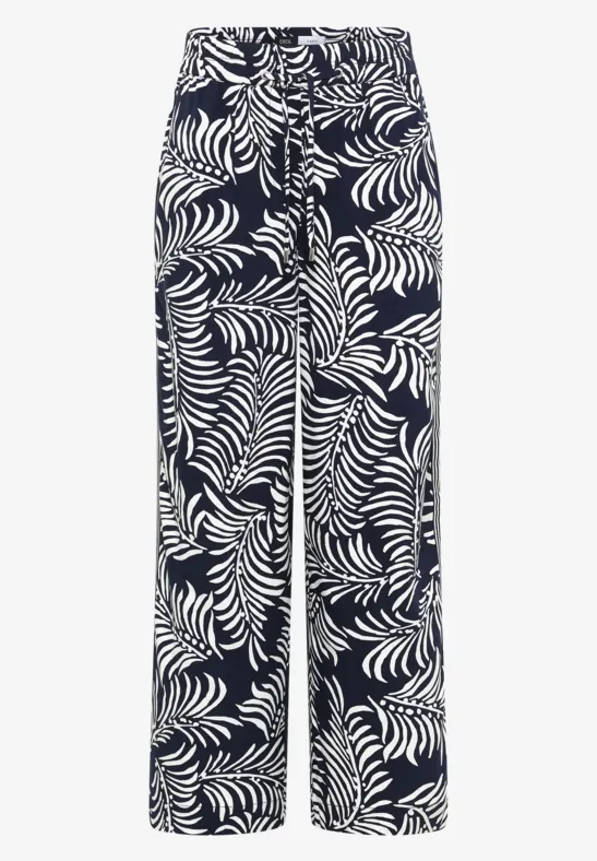 Wide Leg Broek met print en galonstrepen - Afbeelding 2