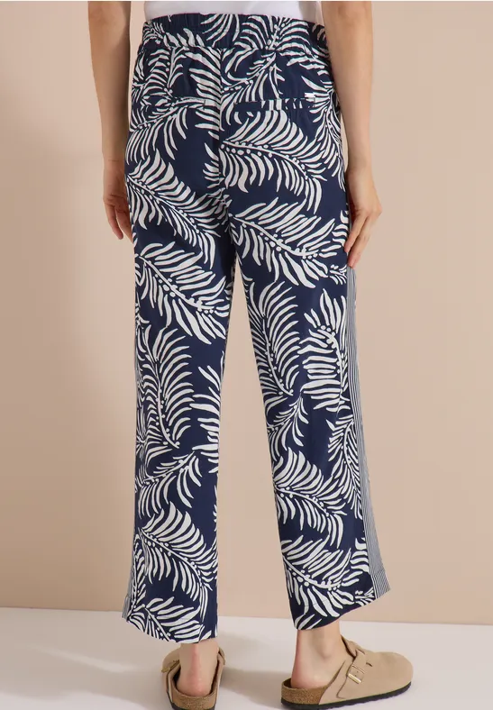 Wide Leg Broek met print en galonstrepen - Afbeelding 3