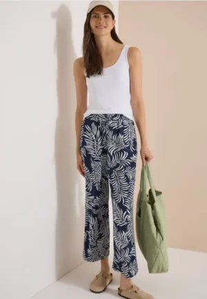 Wide Leg Broek met print en galonstrepen