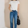 Wide Leg Jeans met galonstrepen
