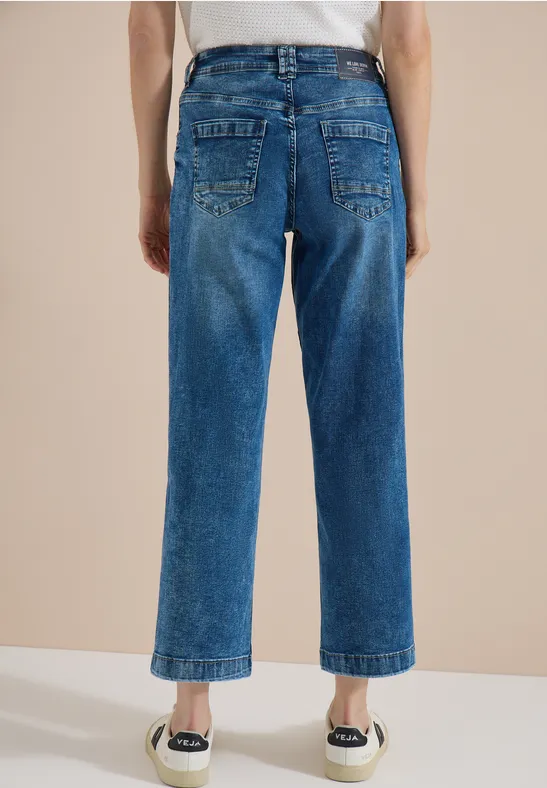 Wide Leg Jeans met galonstrepen - Afbeelding 3