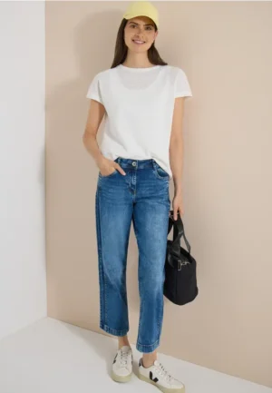 Wide Leg Jeans met galonstrepen