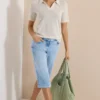 Wide Leg capri jeans in Loose Fit