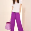 Wide Legs 7/8 broek van linnenmix