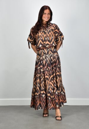 Zimmermann rok Aster Midi Skirt 8467SSS261 charcoal ikat