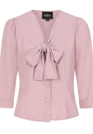 Collectif Andra Bow Blouse Pink-XXL
