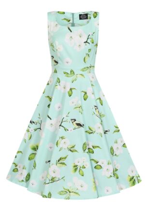 Heart & Roses Andrea Floral Swing Dress Green-XS