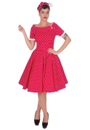 Darlene Collar Dress Red/White Polka-36 (NL)/ 8 (UK)