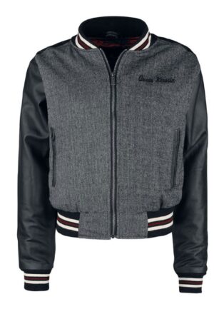 Queen Kerosin Baseball College Jacket Black & Grey-XL | 30% korting