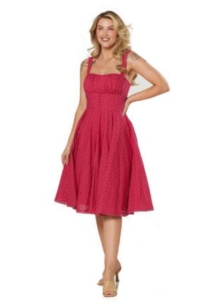 Timeless Valerie Anglaise Dress Cerise -XL | 35% korting