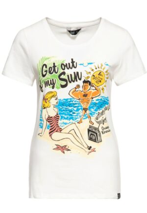 Queen Kerosin Get Out Of My Sun Shirt Offwhite -XXL